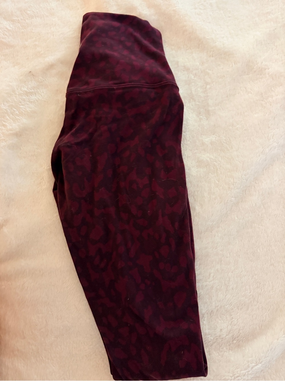 Lululemon Burgundy Leopard Print Leggings